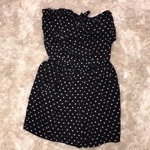 Navy Heart Print Romper